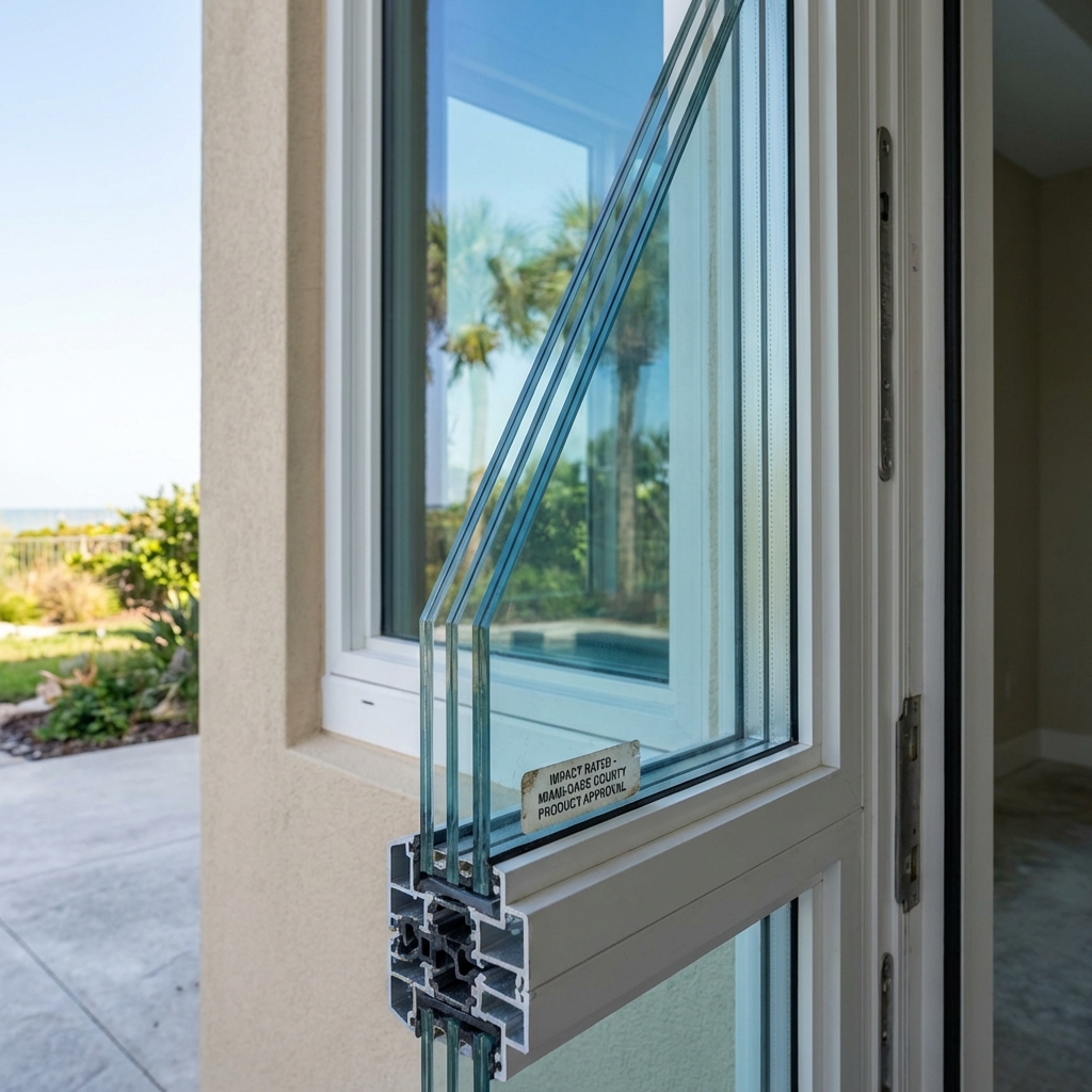 Hurricane impact window installed in a Florida home